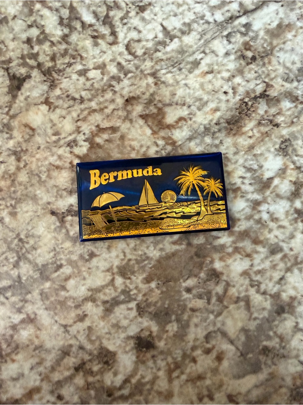 Bermuda 🇧🇲 Decorative Magnet - Navy and Gold